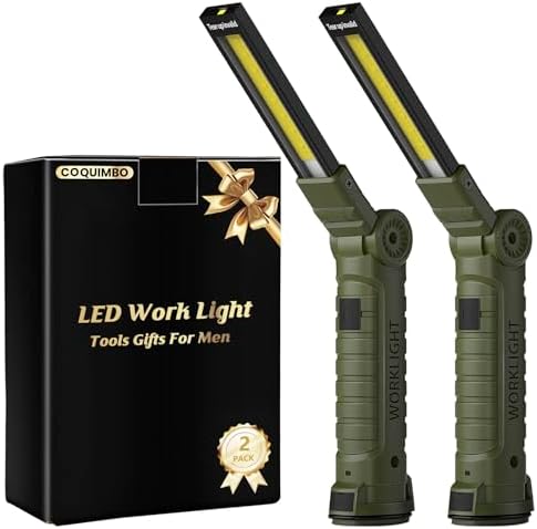 Coquimbo 2 Pack Rechargeable Work Light, Christmas Tool Gifts for Men Dad