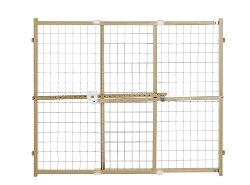 Toddleroo by North States - Quick-Fit Extra-Wide Wire Mesh Wooden Baby Gate: Pressure Mounted Baby Gate for Doorways - Adjustable 29.5 to 50 Inches
