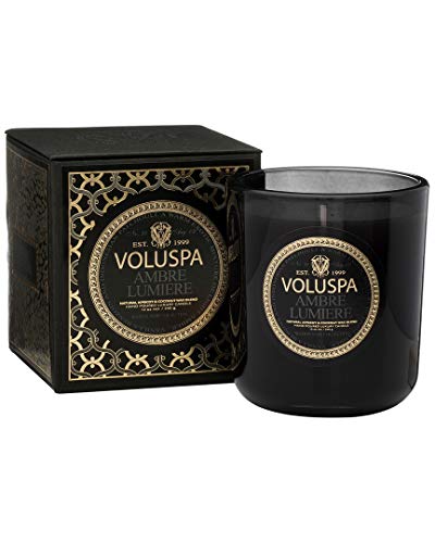 Voluspa Ambre Lumiere Classic Maison Boxed Glass Candle, 12 Ounces