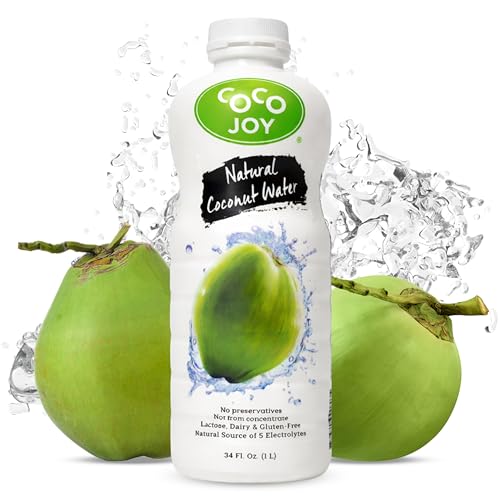 CoCo Joy Natural Coconut Water, Low-Calorie, High-Calcium, Nutrient-Rich Drink 12 pack