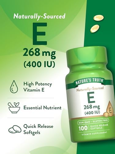 Nature's Truth Vitamin E 400 IU Softgels | 268mg | 100 Count