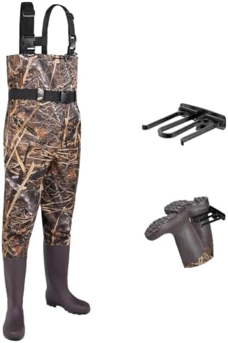 Waders for Men Waterproof Women Fishing Chest Wader with Boots | 2-Ply Nylon/PVC, for hunting & fishing, with boot hanger