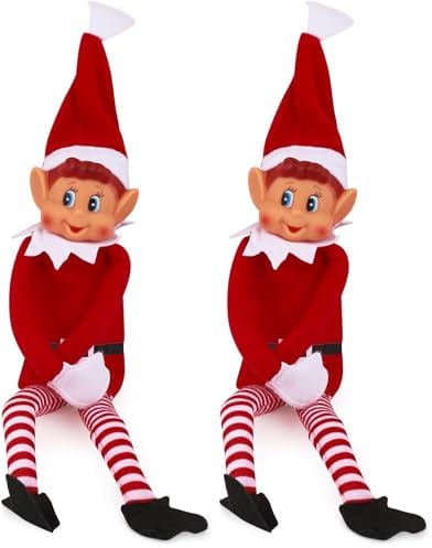 Christmas Elf Behaving Badly Plush Toy | Novelty Long Bendy Naughty Boy Christmas Elves Doll | 12 Inches