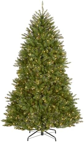 National Tree Company 7ft Pre-Lit Dunhill Fir Artificial Christmas Tree | 700 Clear Lights, 2,144 Tips, Includes Stand, Green