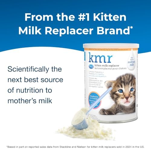 Pet-Ag KMR Kitten Milk Replacer Powder - 12 oz, Pack of 2 - Powdered Kitten Formula with Prebiotics