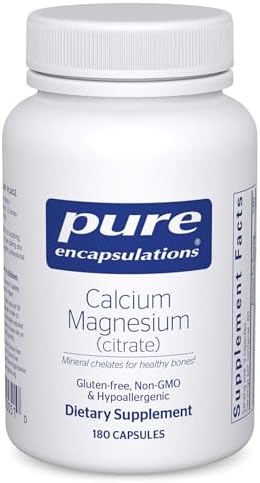 Pure Encapsulations Calcium Magnesium (Citrate) - 240 g Calcium & 240 g Magnesium - Bone Health Support* - Non-GMO & Vegan - 180 Capsules | 240 g Calcium and 240 g Magnesium, Bone Health Support*, Non-GMO and Vegan, Bone Health Support*
