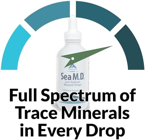 Anderson Sea M.D. Concentrated Trace Mineral Drops, 79 Trace Minerals with Magnesium, Sodium and Chloride Electrolytes - Supports Hydration, Energy, Muscles and Bone Health - 4 Fl Oz, 60 Servings