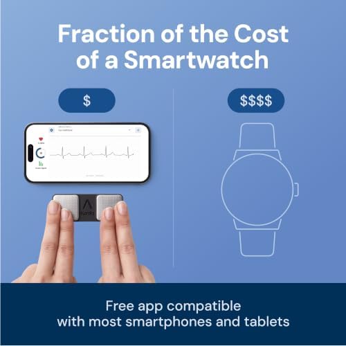 KardiaMobile 1-Lead EKG Monitor, Medical-Grade FDA-Cleared Personal Heart Monitor, Detects Normal, AFib & Arrhythmias, 30 Second Results
