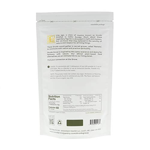 Druids Grove Soy Milk Powder Vegan ⊘ Non-GMO Gluten-Free OU Kosher Certified - 8 oz.