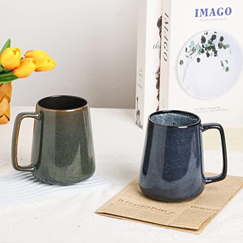 Large Ceramics Coffee Mugs, 24 oz, Large Handle Design