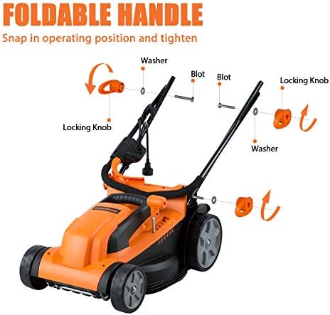 LawnMaster MEB1216K Electric Lawn Mower 16-Inch 12AMP