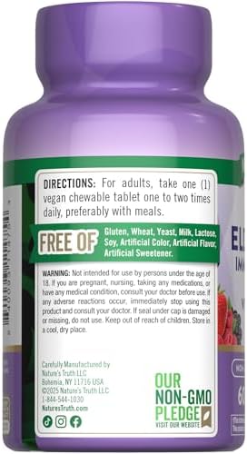 Nature's Truth Elderberry Immune Complex | 60 Chewable Tablets