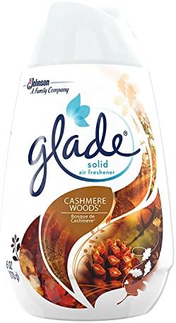 Glade Solid Air Freshener, Deodorizer for Home and Bathroom, Cashmere Woods, 6 Oz
