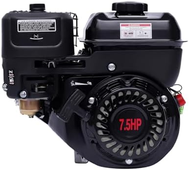 Gas Engine, 7.5 HP Horizontal Shaft 212CC 4-Stroke Engine, 3600 RPM with 20 mm Shaft – for Farm Machinery, Garden Equipment, Tillers