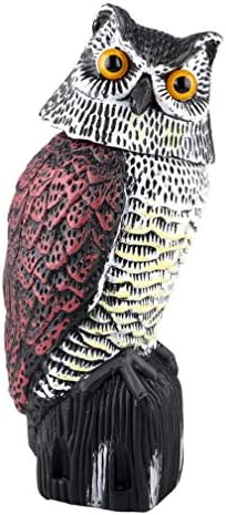 Plastic Owl Statue Decoys for Bird Control - Owl Scarecrow with Rotating Head for Garden, Yard and Outdoor Use | Scare Birds