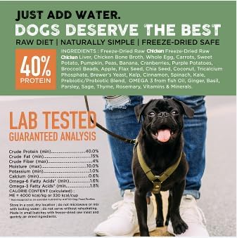 Nature's Diet Simply Raw Freeze-Dried Whole Food Meal - Makes 18 Lbs Fresh Food with Muscle, Organ, Bone Broth, Whole Egg, Superfoods