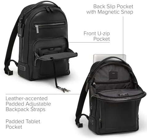 TUMI Harrison Warren Backpack, 15-Inch Laptop Backpack, Black Bombe
