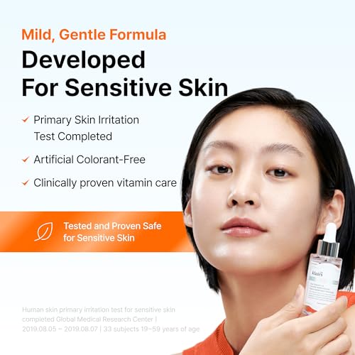 DearKlairs Vitamin C Serum - Dark Spot Care for Sensitive Skin, 1.18 fl.oz. | 5% Pure Vitamin C & Niacinamide, EGF Peptides, Even Skin Tone