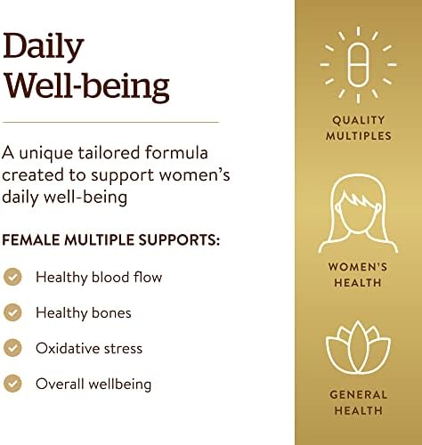 Solgar Female Multiple, 120 Tablets, Multivitamin, Mineral & Herbal Formula | For Women, Advanced Phytonutrient - Vegan, Gluten Free, Dairy Free