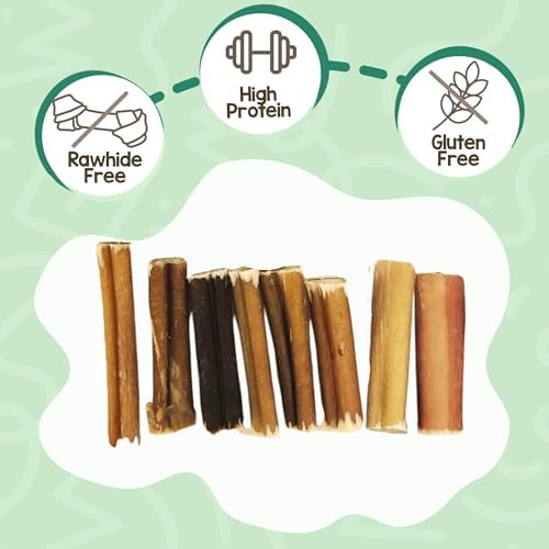 Nature Gnaws Bully Stick Bites 2-4" Rawhide Free for Small Dogs, 8 oz