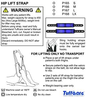 Hip Lift Sling (X-Large) Solid Fabric, Non-Slip Polyester Sling, Inner Thigh Cuff Compatible with Hoyer, Invacare, McKesson, Drive, Lumex, Medline