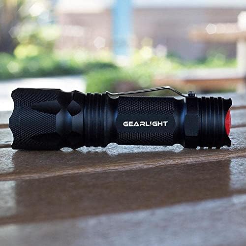 GearLight M3 Mini LED Flashlight - 2 Bright, Small Tactical Flashlights with High Lumens and Pocket Clip for Camping