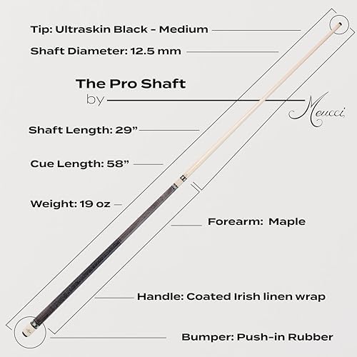 Meucci Pool Cues - Merry Widow, Blue & Gray - Maple Cue Stick, Pool Stick w/Paua Shell Squares Design
