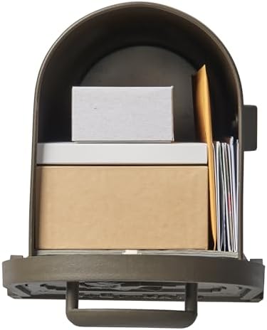Architectural Mailboxes Arlington Post Mount Mailbox, Black, Large | Galvanized steel build for outside with weather-resistant build and rust-resistant powder-coat finish. USPS approved.