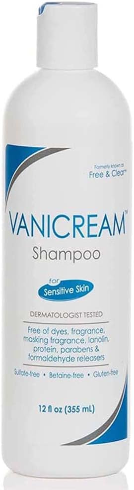 Vanicream Shampoo for Sensitive Skin, Dermatologist Tested, Free of Dyes, Fragrance, Parabens and Formaldehyde Releasers, Sulfate-Free, 12 fl oz (Pack of 3)