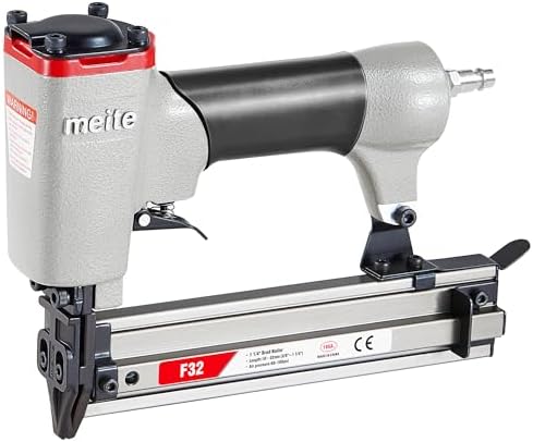 meite F32 Brad Nailer 18 Gauge 3/8" to 1-1/4" Pneumatic Tool for Woodworking Projects