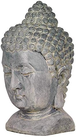 John Timberland Meditating Buddha Head 18 1/2" High Outdoor Statue | Sculpture Zen Asian Japanese Garden Decor Front Porch Patio Yard Outside Home