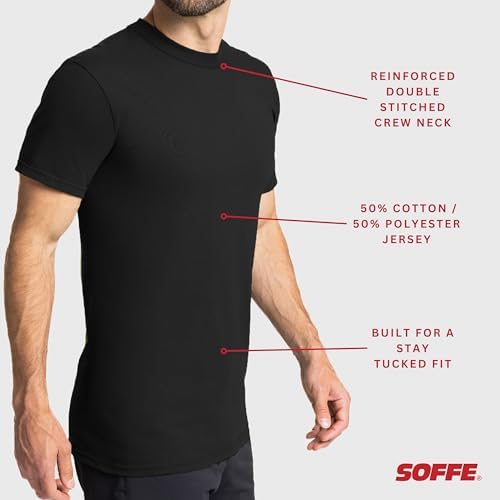 Soffe Men's 3 Pack - USA Poly/Cotton Military Tee