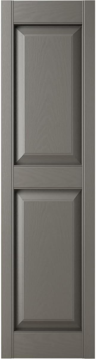 Mid America 00021247002 Standard Size Williamsburg Double Panel Vinyl Shutters, w/Installation Shutter-Lok's & Matching Screws (Per Pair), 002, 12"W x 47"H, Black
