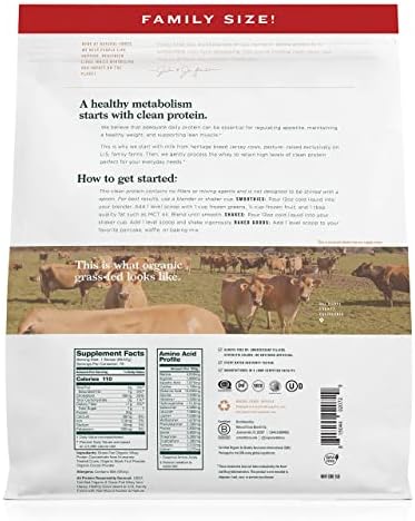 Natural Force Grass Fed Organic Whey Protein Powder – Non GMO Verified, Humane Certified & Lab Tested for Toxins – Real Vanilla Flavor – Keto Friendly, Low Carb, and Kosher - 16 Ounce A2 Protein