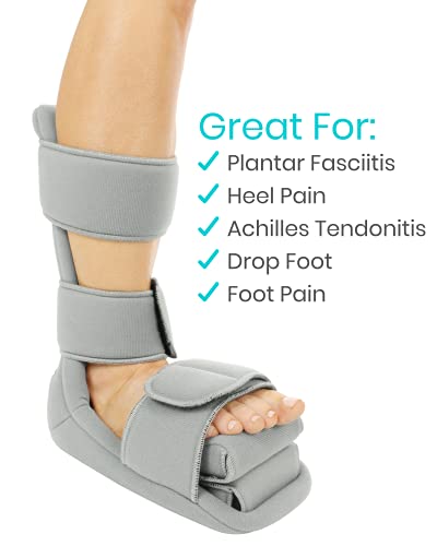 Vive Plantar Fasciitis Night Splint Plus Trigger Point Stretch Wedges | Soft Leg Brace Support, Orthopedic Sleeping Immobilizer Stretch Boot (Large: Men's: 8.5-11, Women's: 10-12)