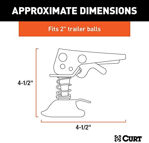 CURT 25194 Posi-Lock Coupler Replacement Latch for 2-Inch Trailer Hitch Ball, CLEAR ZINC