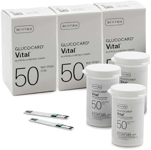 ARKRAY GLUCOCARD Vital Blood Glucose Test Strips – No Coding Required, Fast 7-Second Results