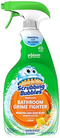Scrubbing Bubbles Bathroom and Shower Cleaner Disinfectant Spray, Foaming Action Bathroom Grime Fighter, Citrus Scent, 32oz