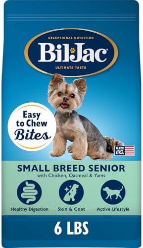 Bil-Jac Small Breed Puppy Dry Dog Food with Chicken, Oatmeal & Yams | 6 lb | Fresh Chicken Is the #1 Ingredient with Probiotics, Easy-to-Chew Bites & Omega Fatty Acids to Support Healthy Puppy Growth