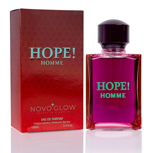 NovoGlow Hope Homme for Men - 100ml Eau De Parfum Spray for Men - Spicy Floral & Intense Fragrance, Warm Scent That Lasts All Day