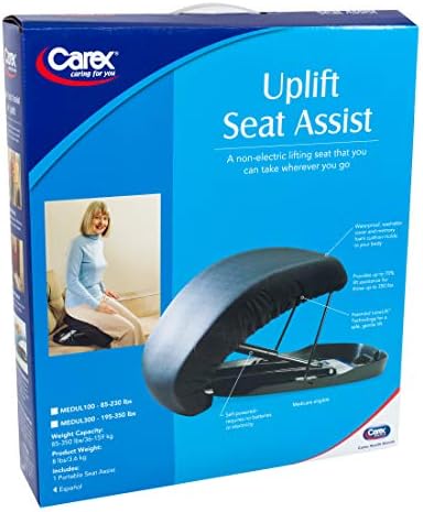 Carex Uplift Premium Seat Assist Plus With Memory Foam - Chair Lift And Sofa Stand Assist - 70% Seat Lift Assistance Up To 350lbs