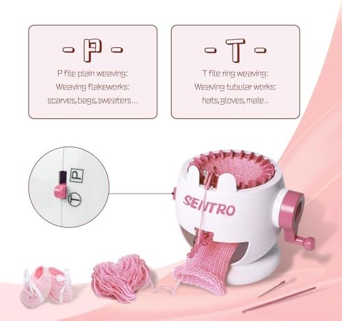 FYGAIN SENTRO Knitting Machine 40 Needles, Automatic Circular Knitting Crochet Machine for Kids/Adults
