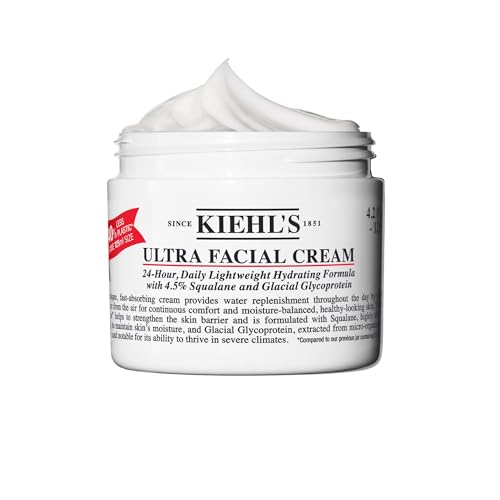 Kiehl's - Ultra Facial Cream Daily Moisturizer with 4.5% Squalane | Face Cream for Long-Lasting Hydration & Moisture - Fragrence Free & Suitable for All Skin Types