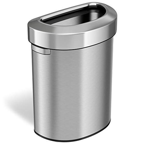 iTouchless Airstep 13 Gallon Step Pedal Kitchen Trash Can with Odor Filter, 50 Liter Commercial Grade Stainless Steel Recycle Bin for Home and Office, Silent Lid Open and Close