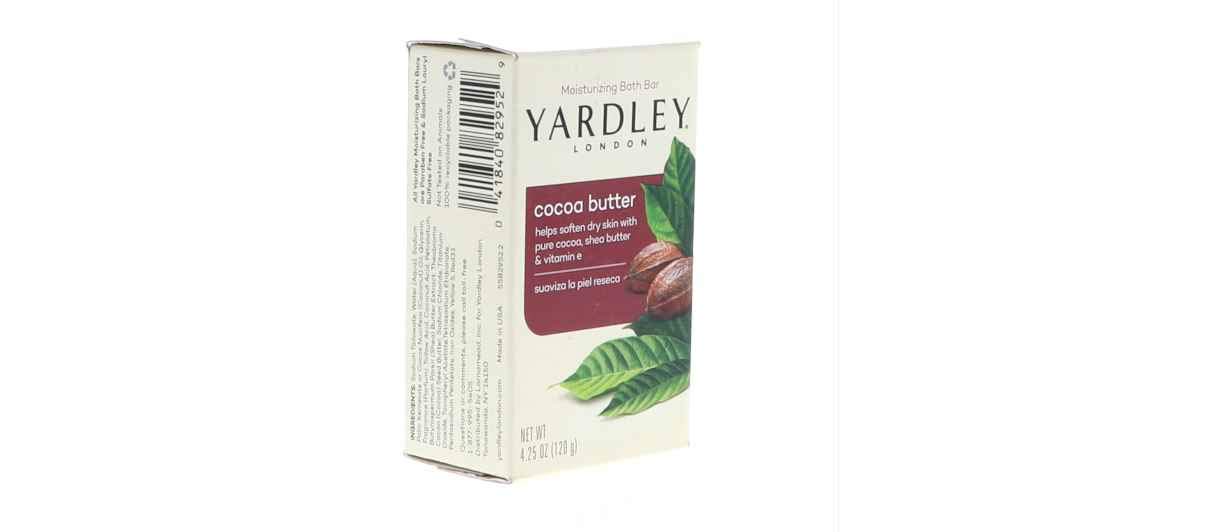Yardley London Nourishing Bath Soap Bar Cocoa Butter, Helps Soften Dry Skin with Pure Cocoa Butter, Shea Butter & Vitamin E, 4.0 oz Bath Bar, 1 Soap Bar