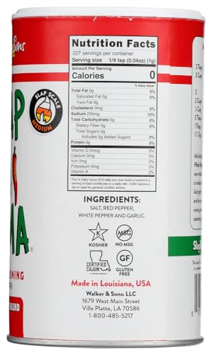 Slap Ya Mama Cajun Seasoning from Louisiana, Hot Blend, No MSG and Kosher, 8 Ounce Can | one 8 oz canister of Hot Blend Cajun seasoning for chicken, seafood, vegetables, grilling, and everyday meals.
