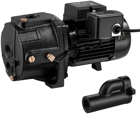 VEVOR 1/2 HP Shallow Well Jet Pump, AC 115/230 Volt, 790 GPH Dual Voltage Cast Iron Well Jet Pump, with 147 ft Max Head Lift, Automatic Pressure Switch, for Garden Irrigation Lawn Sprinkler System