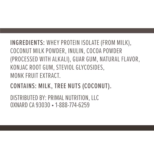 Primal Kitchen Primal Fuel Chocolate Coconut Whey Protein Powder, Gluten and Soy Free, 1.94 Pounds