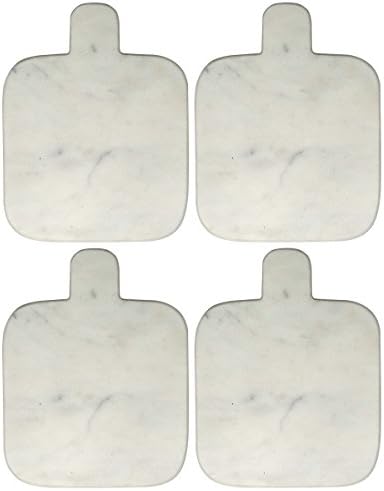 Thirstystone 4 Pack Natural Marble Square Coasters with Protective Cork Backing, Elegant, Luxourious, Easily Wipes Clean