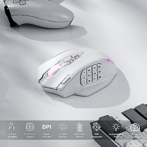 Redragon M908 Wired MMO RGB Gaming Mouse 12400 DPI Remapping Keys | Stable Lag-Free Connection, Redefine Keybinding Macro, Vibing Backlight, Ergonomic Grip Body Comfort